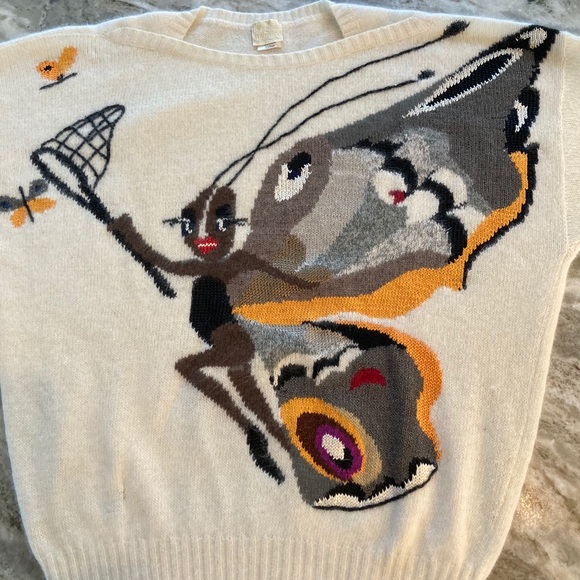 Krizia maglia Vintage 1980s Butterfly Sweater - Picture 1 of 10